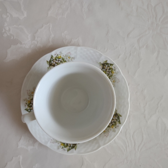 Vintage Carlsbad Boheme Thun Czech fine porcelain cup + saucer floral painted - Picture 6 of 10